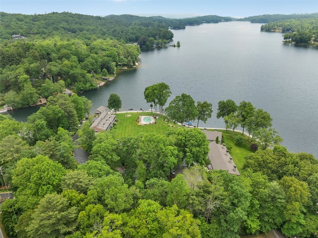 55 Toxaway Shrs Unit 14, Lake Toxaway, NC 28747 - aerial view of a large body of water and a heavily wooded area