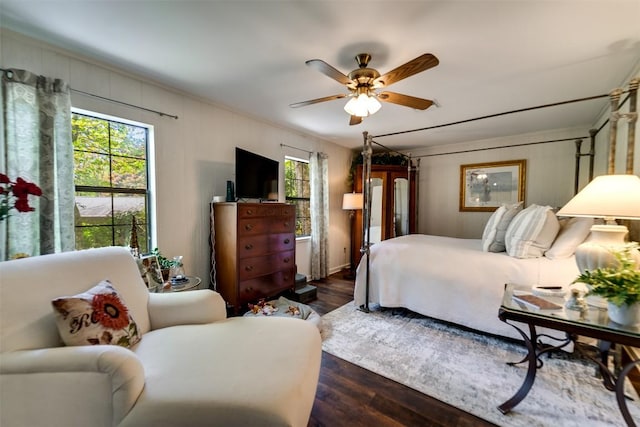 515 Stillmont Cir, Cashiers, NC 28717 - bedroom featuring wood finished floors and a ceiling fan
