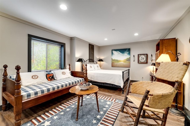 515 Stillmont Cir, Cashiers, NC 28717 - bedroom with wood finished floors, ornamental molding, and recessed lighting