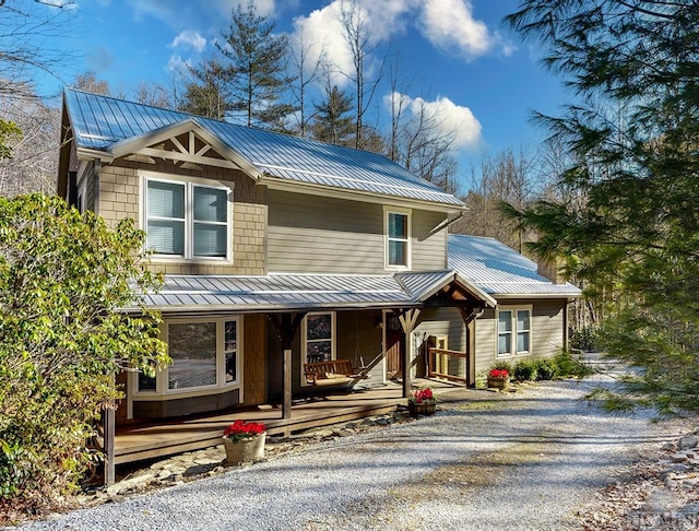 view of front of house featuring covered porch