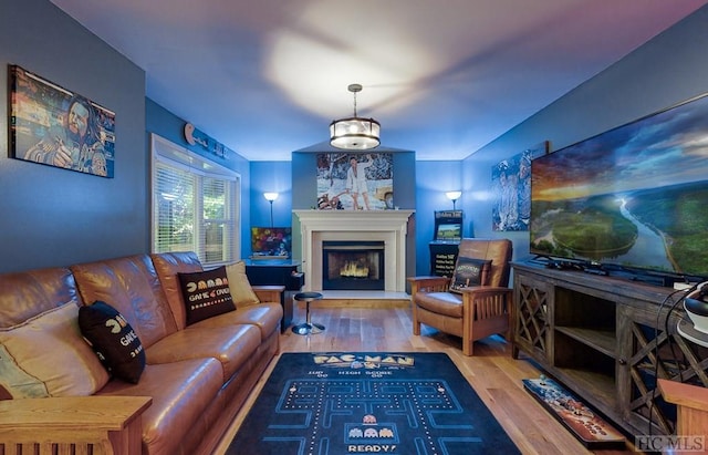 living room featuring hardwood / wood-style floors