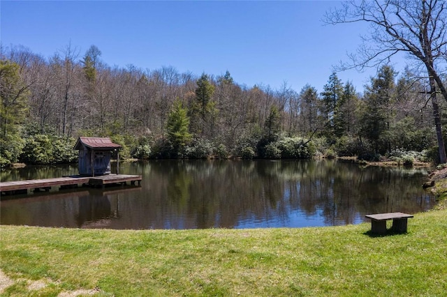 property view of water featuring a view of trees