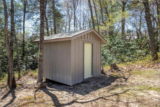 view of shed