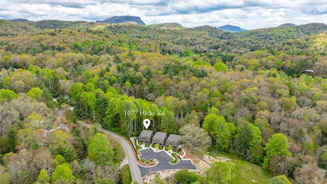 1077 Hicks Rd Unit A, Highlands, NC 28741 - bird's eye view of a forest and a mountain backdrop