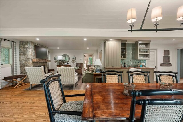 358 Jodytown Rd, Cashiers, NC 28717 - dining room with light wood-type flooring and bar