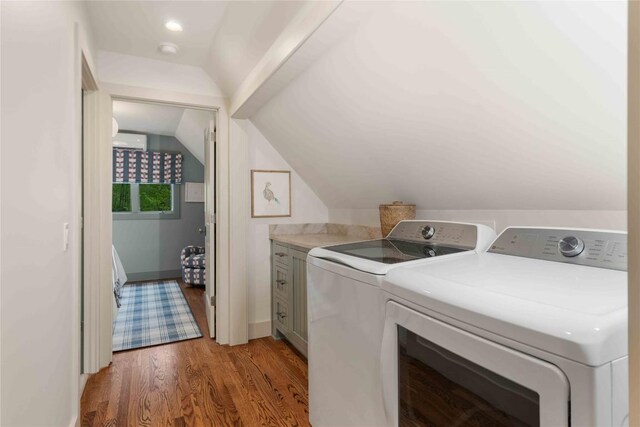 358 Jodytown Rd, Cashiers, NC 28717 - laundry room with washing machine and dryer, light wood-type flooring, and baseboards