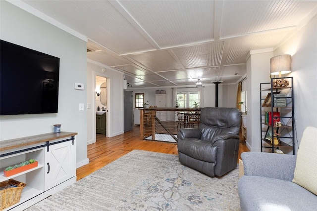 4860 Horse Cove Rd, Highlands, NC 28741 - living room with light wood-type flooring and baseboards