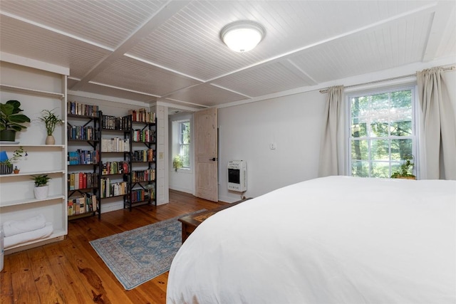 4860 Horse Cove Rd, Highlands, NC 28741 - bedroom with heating unit, multiple windows, and hardwood / wood-style floors