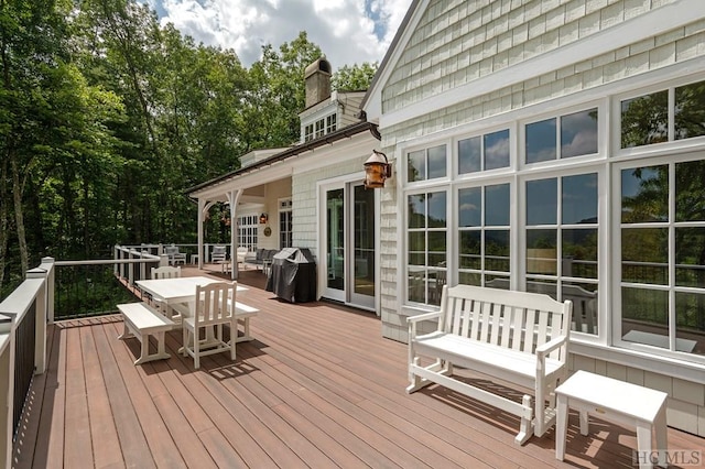 deck with area for grilling