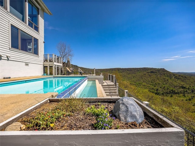 199 Mills Creek Point Rd, Lake Toxaway, NC 28747 - view of pool featuring a fenced in pool and a mountain view