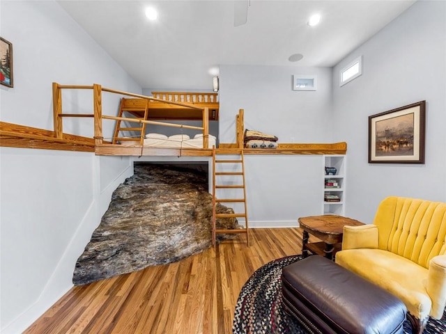 199 Mills Creek Point Rd, Lake Toxaway, NC 28747 - bedroom featuring recessed lighting, baseboards, and wood finished floors