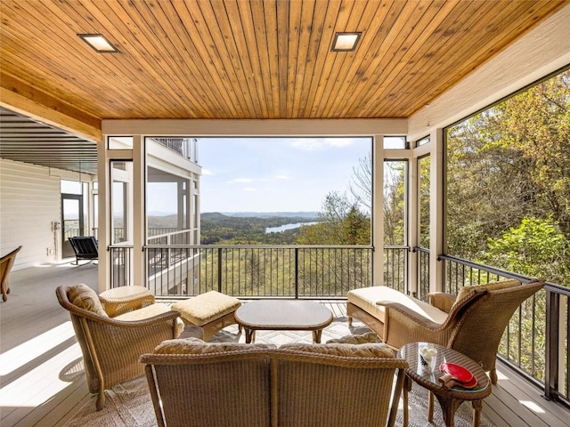 199 Mills Creek Point Rd, Lake Toxaway, NC 28747 - sunroom with an outdoor hangout area