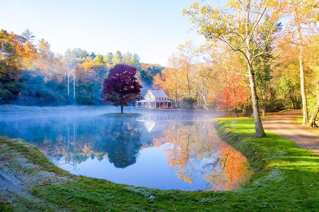 523 Broadview Dr, Highlands, NC 28741 - water view with a gazebo and a forest