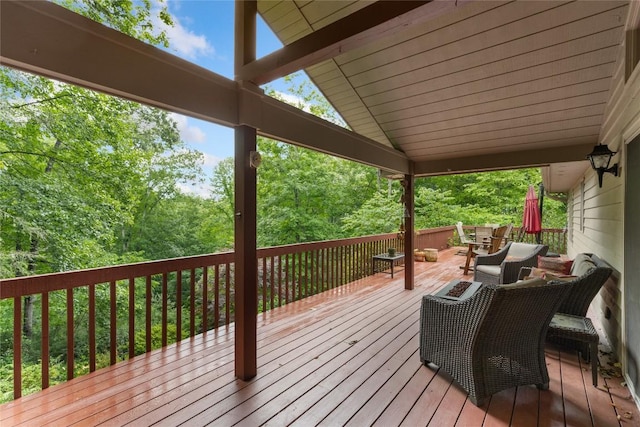 3398 Cullowhee Forest Rd, Cullowhee, NC 28723 - view of wooden deck