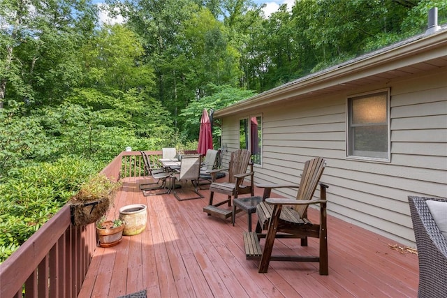 3398 Cullowhee Forest Rd, Cullowhee, NC 28723 - wooden deck featuring outdoor dining space