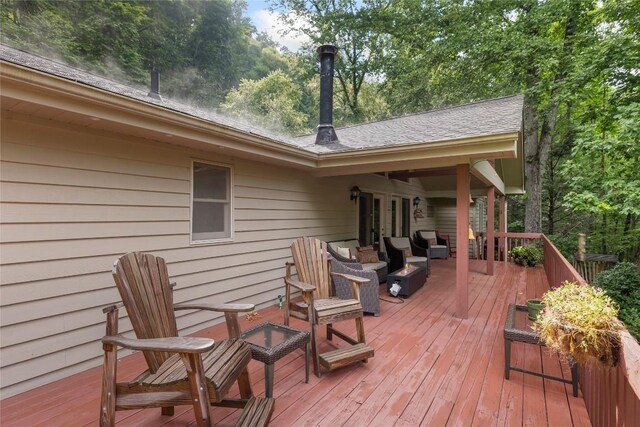 3398 Cullowhee Forest Rd, Cullowhee, NC 28723 - deck with french doors