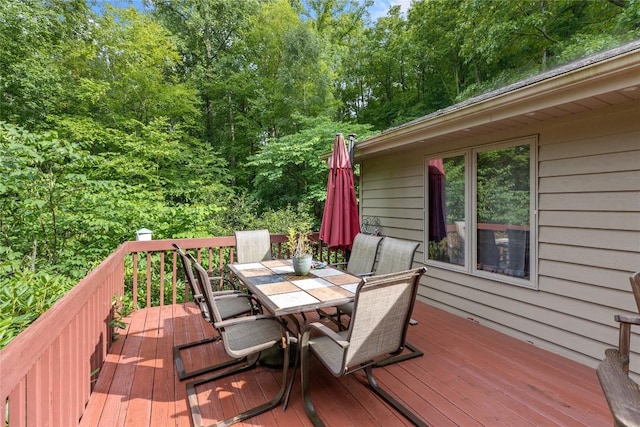 3398 Cullowhee Forest Rd, Cullowhee, NC 28723 - wooden terrace featuring outdoor dining space
