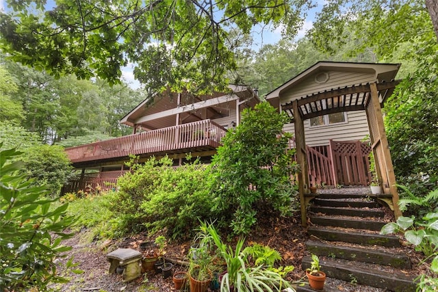 3398 Cullowhee Forest Rd, Cullowhee, NC 28723 - back of property with a deck