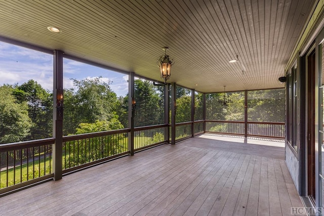 view of unfurnished sunroom