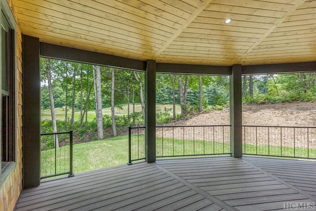 view of unfurnished sunroom