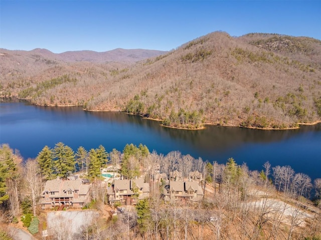103 Southshore Dr Unit A1, Tuckasegee, NC 28783 - aerial view with a wooded view and a water and mountain view