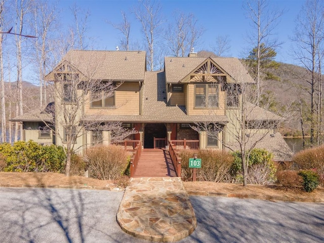 103 Southshore Dr Unit A1, Tuckasegee, NC 28783 - view of front of property featuring a porch and a chimney