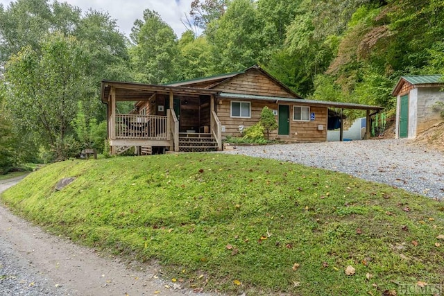 view of log-style house