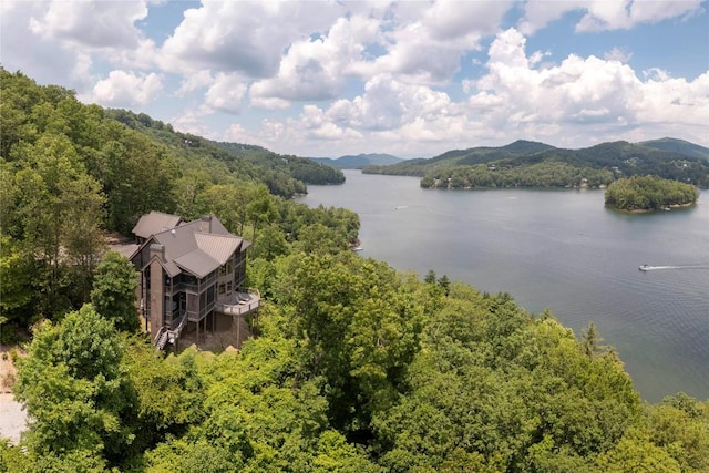 541 Summer Hill Rd, Cullowhee, NC 28723 - water view featuring a forest and a mountainous background
