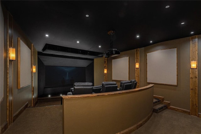 541 Summer Hill Rd, Cullowhee, NC 28723 - home theater room with carpet floors and recessed lighting