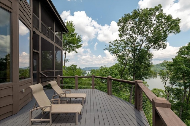 541 Summer Hill Rd, Cullowhee, NC 28723 - wooden terrace with a mountain view