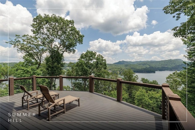 541 Summer Hill Rd, Cullowhee, NC 28723 - wooden deck featuring a water and mountain view