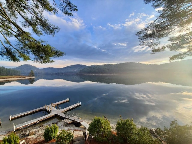 199 Springhead Trl, Cullowhee, NC 28723 - water view with a dock and a mountain backdrop