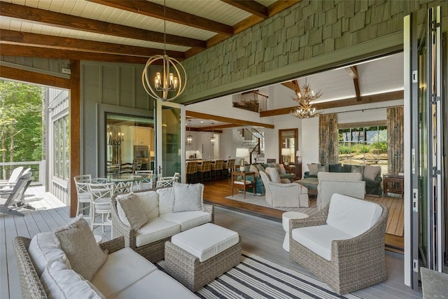 exterior space with outdoor lounge area and a deck