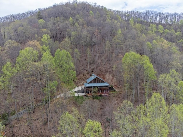 bird's eye view with a view of trees