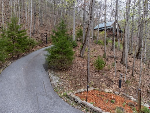 view of street featuring a view of trees