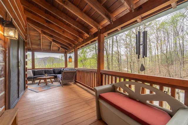 deck featuring an outdoor hangout area