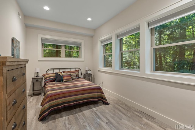 bedroom featuring light wood-type flooring