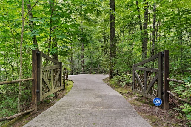 671 Walkingstick Rd, Highlands, NC 28741 - view of home's community with a gate and a forest view