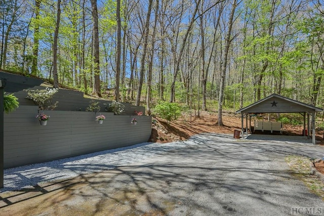 exterior space with a gazebo