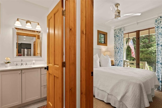 60 Glassy Vw, Cashiers, NC 28717 - bedroom featuring a sink and freestanding refrigerator