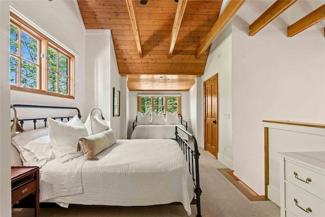 60 Glassy Vw, Cashiers, NC 28717 - bedroom with wood ceiling, light colored carpet, and baseboards