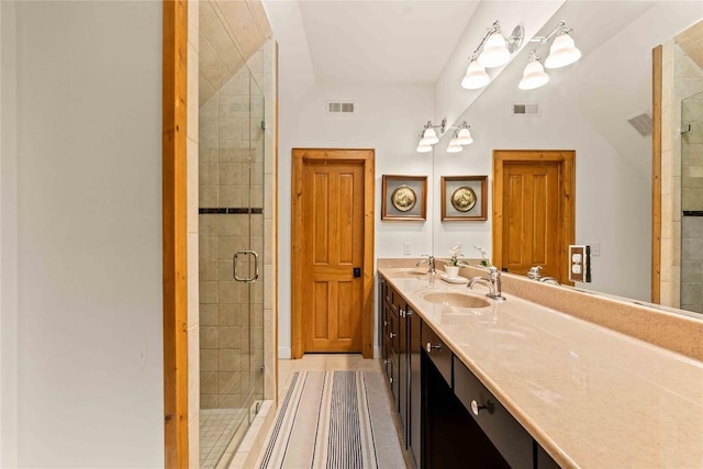 60 Glassy Vw, Cashiers, NC 28717 - full bathroom with double vanity and a shower stall
