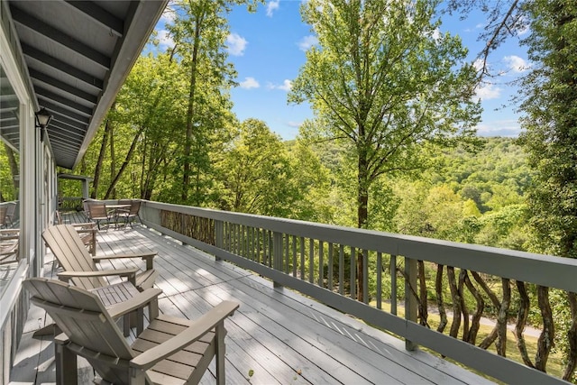 233 Strawberry Hill Rd, Cullowhee, NC 28723 - deck featuring a wooded view