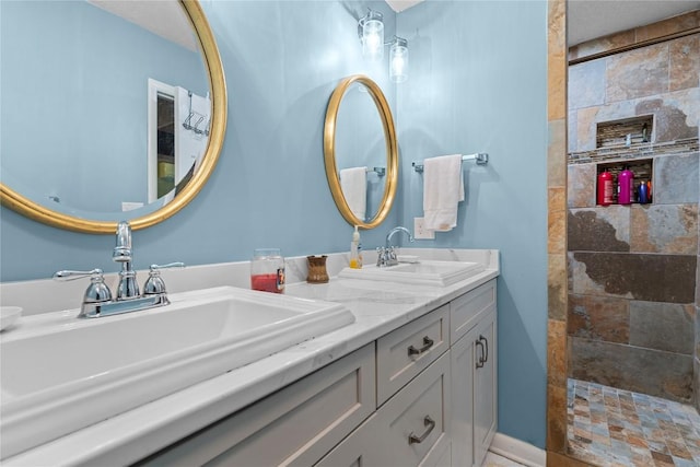 233 Strawberry Hill Rd, Cullowhee, NC 28723 - full bath with double vanity, a walk in shower, and baseboards