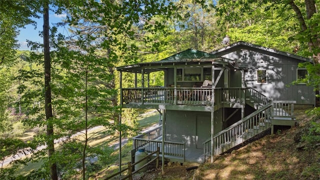 233 Strawberry Hill Rd, Cullowhee, NC 28723 - rear view of property with stairs and a deck