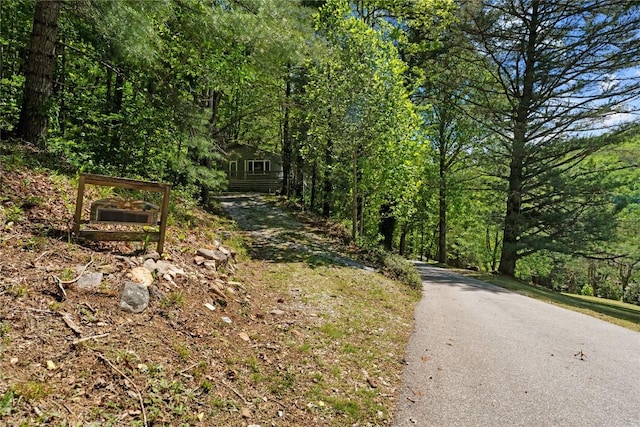 233 Strawberry Hill Rd, Cullowhee, NC 28723 - view of asphalt driveway featuring a view of trees