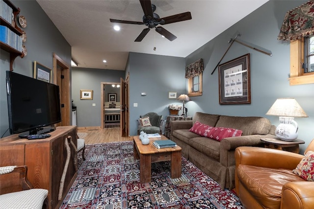 8 Par Path, Cashiers, NC 28717 - living area featuring light wood-style flooring, a ceiling fan, and recessed lighting