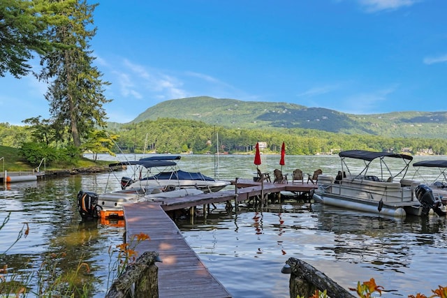 28 Toxaway Pt Unit 7, Lake Toxaway, NC 28747 - dock area with a water and mountain view and a wooded view