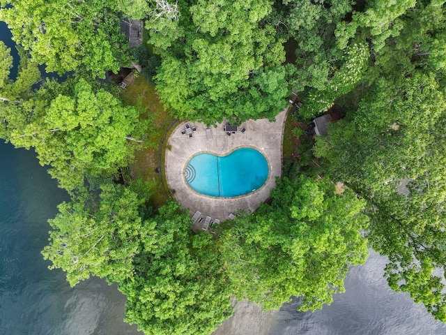 28 Toxaway Pt Unit 7, Lake Toxaway, NC 28747 - aerial overview of property's location featuring a pool area and a nearby body of water