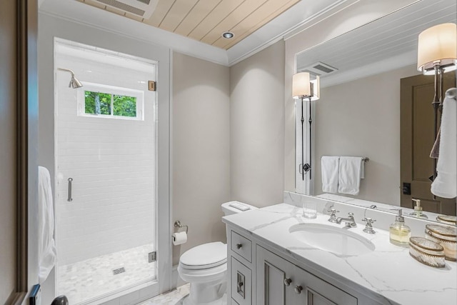 547 Burl Ln, Cashiers, NC 28717 - bathroom with a stall shower, toilet, and vanity
